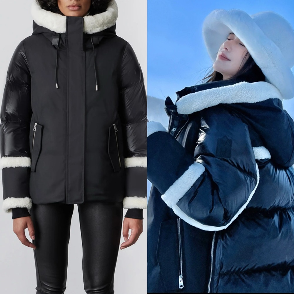 So cute!MACKAGE Cyrah Arctic Twill Down Parka Jacket Shearling Ski Winter size M